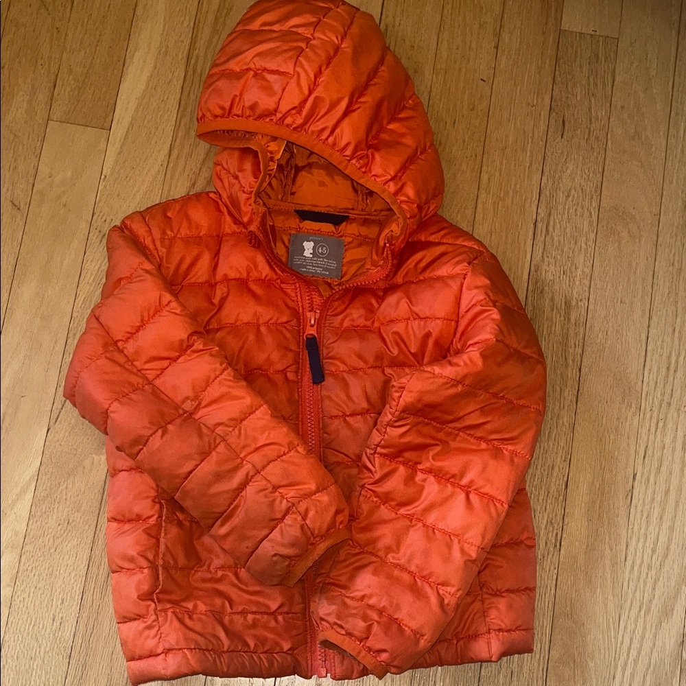 Primary Bright Orange Kids Puffer Jacket